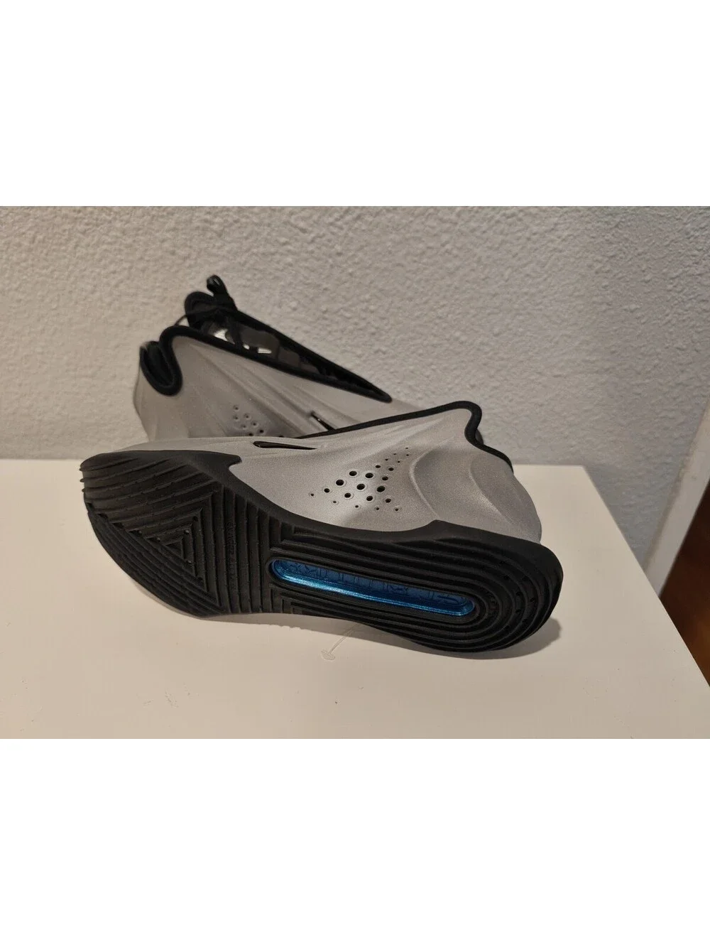 Nike Air Flightposite Basketball Shoes Silver Black Size 5